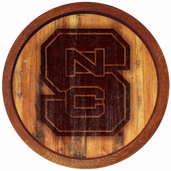 Wooden Barrel Wall Sign - Branded - Block S | Wolfpack Outfitters GOPACK