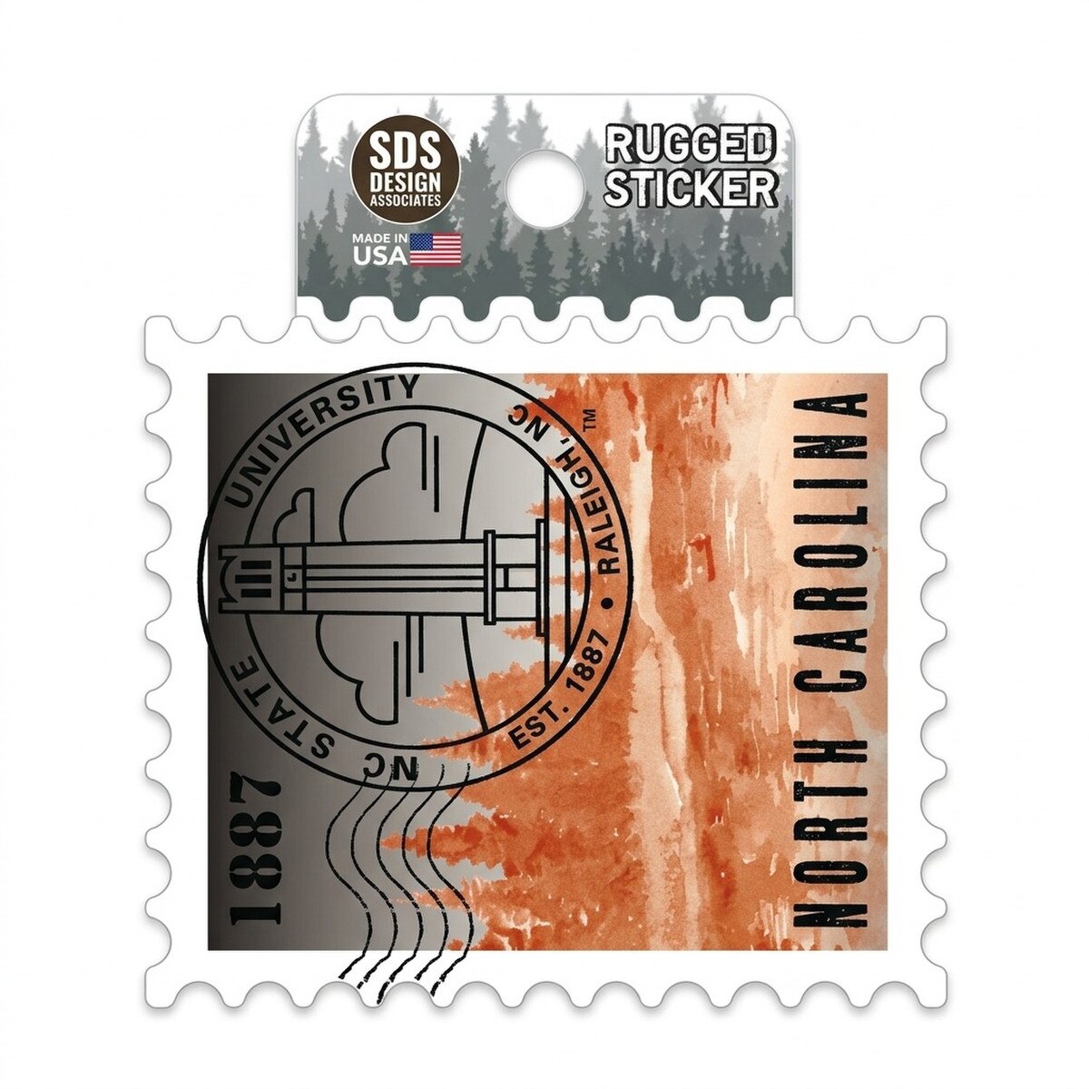 Rugged Sticker Postage Stamp | Wolfpack Outfitters GOPACK